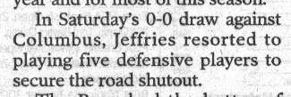 Image Credit:  Fort Worth Star-Telegram, July 10, 2003, p.7D in an article entitled "A Step Forward for [MLS's Dallas] Burn" by Tobias Xavier Lopez.
