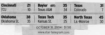 Image Credit:  Fort Worth Star-Telegram Oct. 31, 2004 Issue