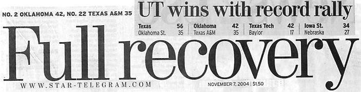 Image Credit:  Fort Worth Star-Telegram Nov. 7, 2004 Issue
