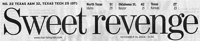 Image Credit:  Fort Worth Star-Telegram Nov. 14, 2004 Issue
