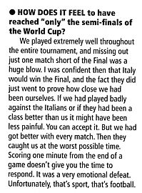 Image Credit:  World Soccer,August 2006 issue, page 20, from Keir Randnedge's interview of Germany's Bichael Ballack "We Got better with every match"