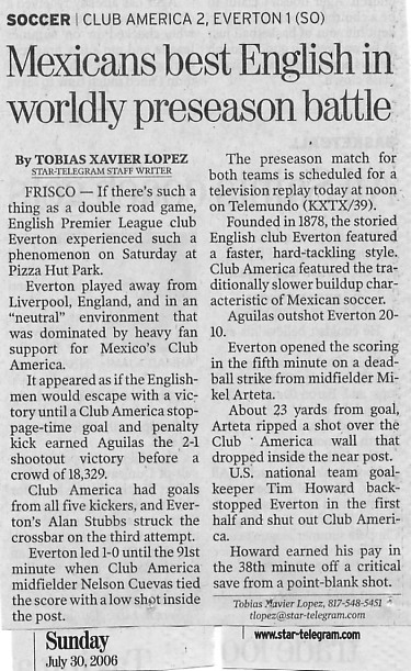 Image Credit:  The Fort Worth Star-Telegram, July 30, 2006 edition, page 16c, article by Tobias Xavier Lopez.