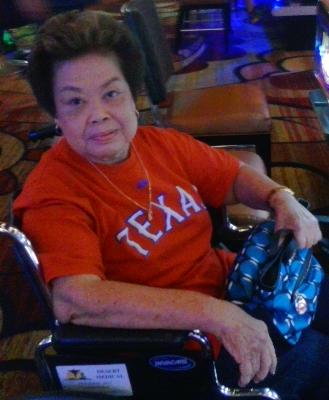 My mother-in-law, Charita Hillman (sadly, now the late Mrs. B. M. Hillman) doing what she does best, playing the slot machines at Southern Oklahoma casinos in The Choctaw Casino in Durrant & The Winstar Resort in Thackerville.