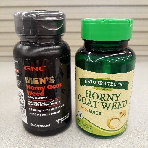 Here's a couple bottles of Horny Goat Seed tablets.
