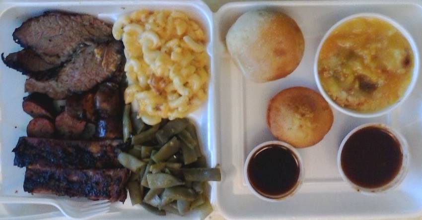 Here's the meal that the manager at Hitchins Barbecue prepared for me on that beautiful day in McKinney, Texas.