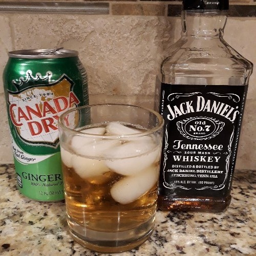 Jack Daniels Tennessee Whiskey tastes good with ginger ale.