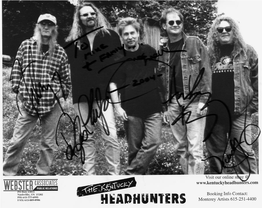 Autographed publicity photo of The Kentucky Headhunters.