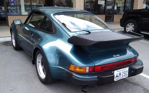 A Porsche 911 Turbo model 930 with whale tail air foil, said to be the former property of lead man Lou Gramm of the rock band Foreigner.