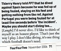 Image Credit:  FourFourTwo Magazine, November 2006 issue, page 71, from an interview of Wayne Rooney by Andy Mitten titled "Come On!"