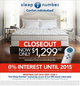 Copy of an ad for a Sleep Number bed.