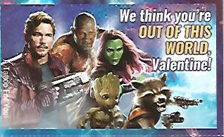 From the Guardians of the Galaxy Vol. 2 Valentine's Day Card collection by Marvel Comics and the Paper Magic Group of Moosic, PA.