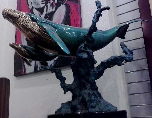 Sculpture of whales by marine life artist Christian Riese Lassen, found at the Pawn Stars shop in Las Vegas for $4,000.  I'd a big fan of marine art, including that by Waylan.  In fact, a Robert Lynn Nelson piece from the Lahaina Galleries looks over my desk.