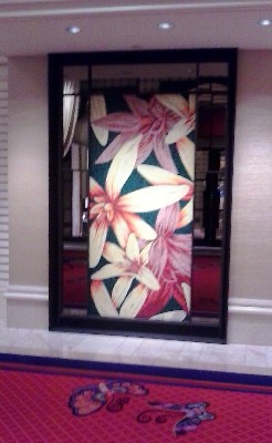 Take note of the butterflies on the floor of the hallways of The Wynn Resort on the Las Vegas Strip in Nevada