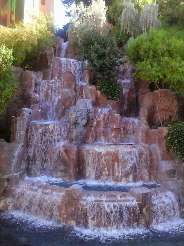 One of the waterfalls just outside the west entrance of The Wynn Resort in Las Vegas.