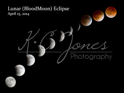 The blood moon cycle as photographed by Kevin Jones, Texas photographer extraorinaire, captures a full lunar eclipse.  Click on the photo to go to Kevin's web site.