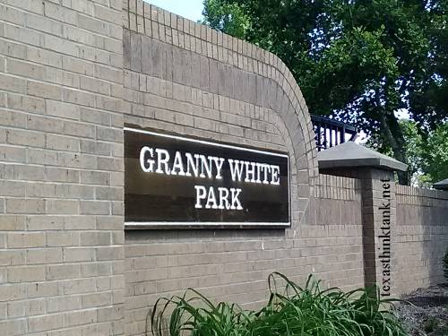 The sign at the entrance of Granny hite Park on Granny White Pike in Brentwood, Tennessee, in lovely Davidson County.