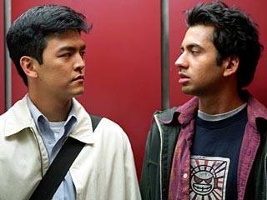 Pic of the stars of Harold and Kumar, including John Cho, the actor of Korean heritage.