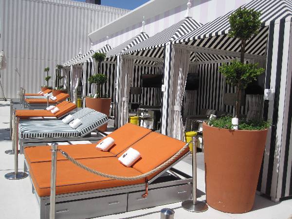 Pic of the Foxtail Pool Club at the SLS Resort and Casino in Las Vegas, Nevada.