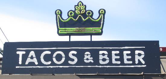 Pic of the sign above the world famous Tacos & Beer Resturant in Las Vegas, NV.