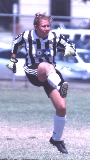 In goal for the '83 Texas Image at Spring Classic Tournament 2000 against the '83 Dallas Texans--Note the strawberry on forehead above the left eye!