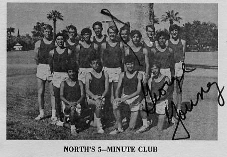 The 5-Minute Mile Club of North Phoenix High School track and field team members Trini Balderrama, Mike Green, Mike Kimbro, Gary Casagrande, Bill Hadley, David McColm, Craig Palmquist, Jesse Morales, Larry Whaley, Leendert Hartoog, and George Morfin for 1972.