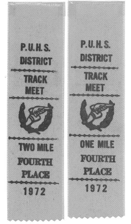 Ribbons from the 1972 "Freshman City Championship" Track Meet for schools in the Phoenix Union High School System. 