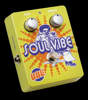 The Soul Vibe effects pedal by BBE, a pharser like rotary speaker or uni-vibe emulator pedal.