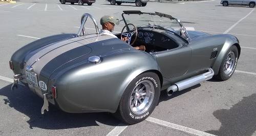 1965 AC Cobra in Gray at the Westport Plaza in the East End of Louisville, Kentucky.