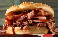 Image Credit:  An incredible Tri-Meat Sandwich featuring bacon, ham, and pulled pork, which might just be the ultibate bar-b-que sandwich.  Image Credit:  Bone Daddy's House of Smoke, one of the primier Bar-B-Q joints in the entire Dallas Fort Worth metroplex.