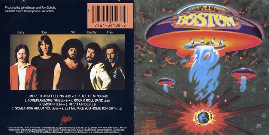 CD cover for Boston's first album titled Boston