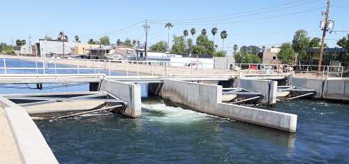 Part of the canal system in the Valley of the Sun, run by the Salt River project which provides fresh water for most of Central Arizona.