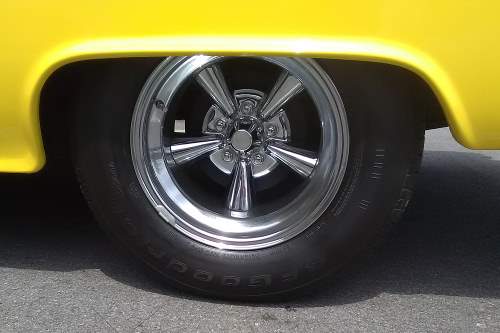 Cragar wheels and Goodyear tires were on the classic 1955 Chevy Coupe.