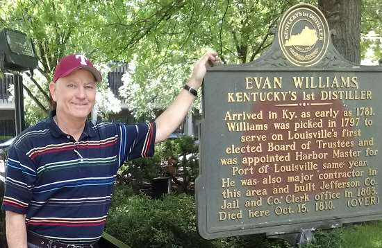 In downtown Louisville, KY with friend Steve Martin after taking in Heaven Hill Distillery's Evan Williams Bourbon Experience on Main Street, which included a cool bourbon tasting session.