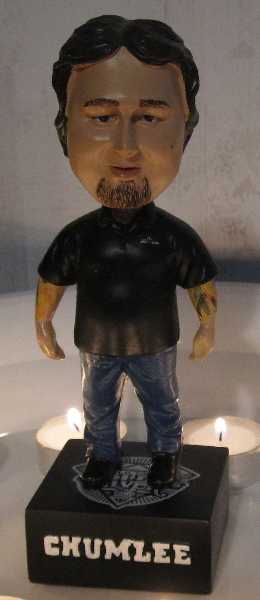 Photo of my talking Chumlee bobblehead purchased from the Las Vegas Gold & Silver Pawn Shop, home of the Pawn Stars, made by JF Sports Marketing of Cleveland, OH (440) 476-7604.