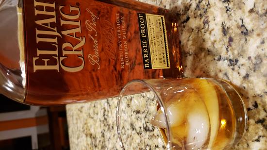 Elizah Craig Kentucky Sipping Whiskey at barrel strength tastes wonderful on the rocks.