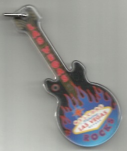 A Las Vegas Rock keychain, including the image of the classic WELCOME to Fabular Las Vegas, Nevada sing on the body of the electric guitar.