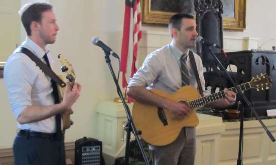 Members of the band Small Time Napoleon performing in Frankfurt, Kentucky for the ceremony announcing the poet laureate for the 2017-2018 term.