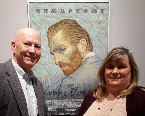 A photo of Paula and myself in front of the poster for the animated movie Loving Vincent which was playing at the Speed Art Museum in Louisville, Kentucky.