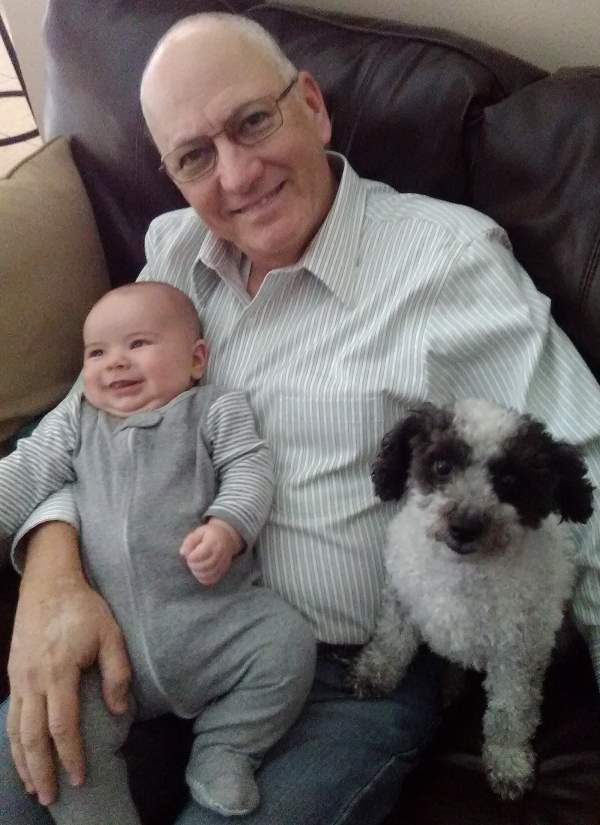 It's Grandpa Mike with Luke and Jerry the Wonder Dog.