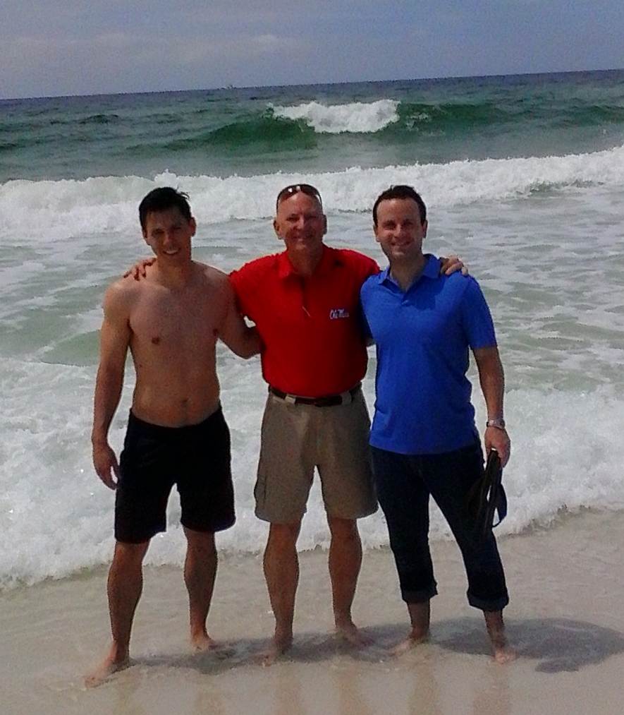 Marshall, Mike and Marty on the beach at Destin, Florida.