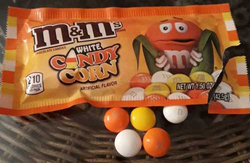 M & M's Candy Corn with white chocolate from the fall of 2018.