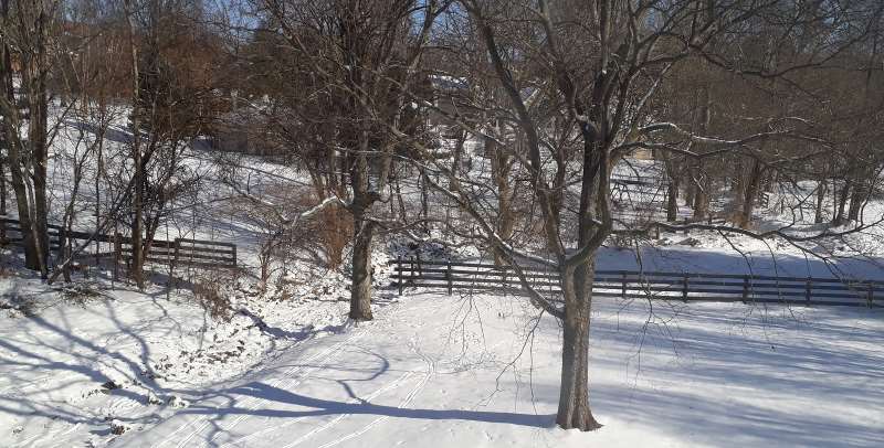 Jefferson County's Owl Creek covered by a January snow in winter.