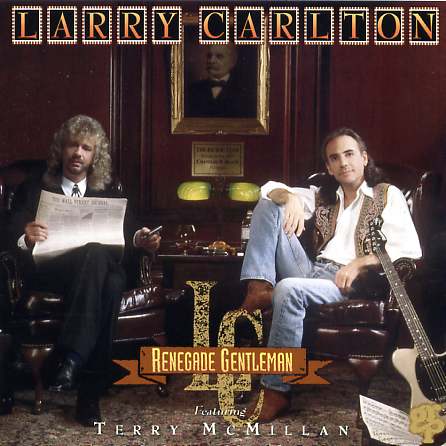 CD insert art for the Larry Carlton album Renegade Gentleman featuring Terry McMillan on mouth harp.