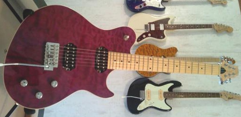A Samick electric guitar from the Greg Bennett Designed Series with off-set styling.