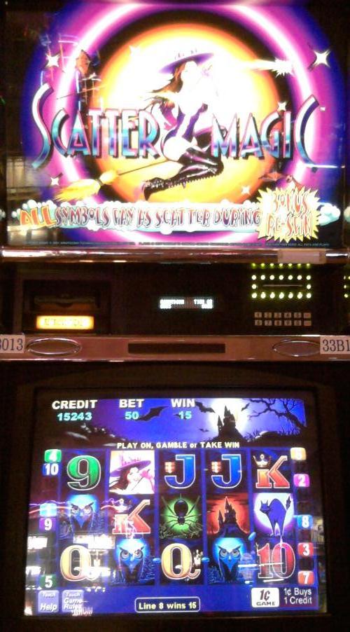 Pic of the Scatter Magic slot machine at Harrah's Casino in Bosier City, Louisiana.