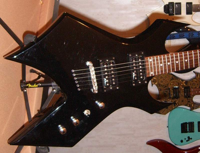 My Platinum Series Warlock guitar, formerly owned by Hayden Tree, guitarist for the Grapevine, Texas metal band Crown The Empire, which is currently rockin' the 2013 Warped Tour.