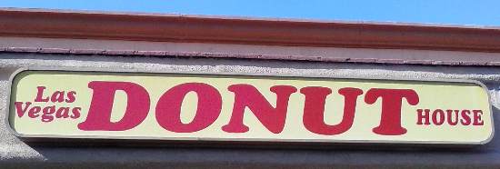 Pic of the sign above the Las Vegas Donut House on Paradise Road.
