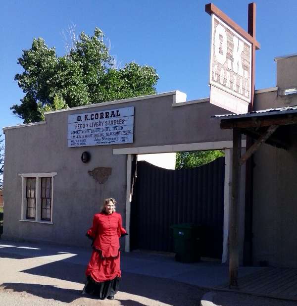 Photo of the OK Corral Feed and Livery Stables on Allen Street in Tombstone, AZ.